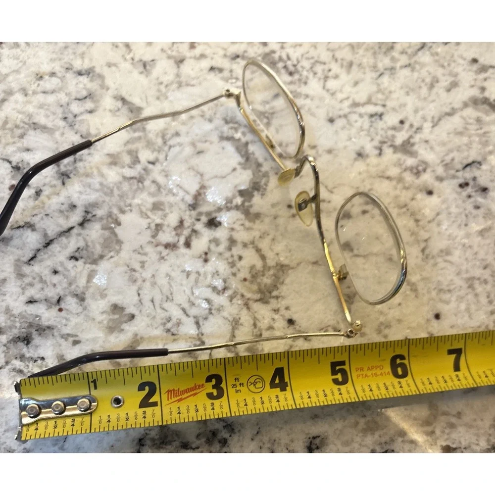Vintage Reading Glasses Flip Down Lenses Gold‎ Tone Metal 1960s Steampunk